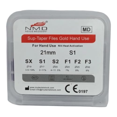 NMD Nexus Medodent Dental Hand Protapered Golden Files (21mm, S1-purple) (Pack Of 6 Pcs)-image-10