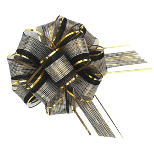 9 Pieces Pull Bows Gift Wrapping Ribbon Pull Bows for Christmas Wedding Baskets Valentine Wrap Accessory for Gift Present Holiday Decor(Black)