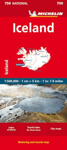 Iceland - - Michelin National Map 750: Straßen- und Tourismuskarte 1:500.000 (Michelin Map)