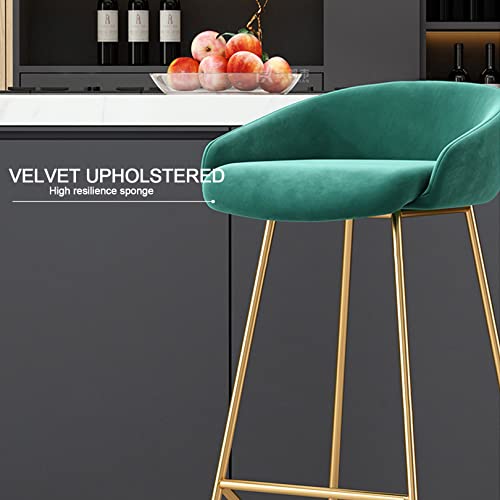 Tabourets de bar en velours haut de gamme et pied chromé robuste - 4