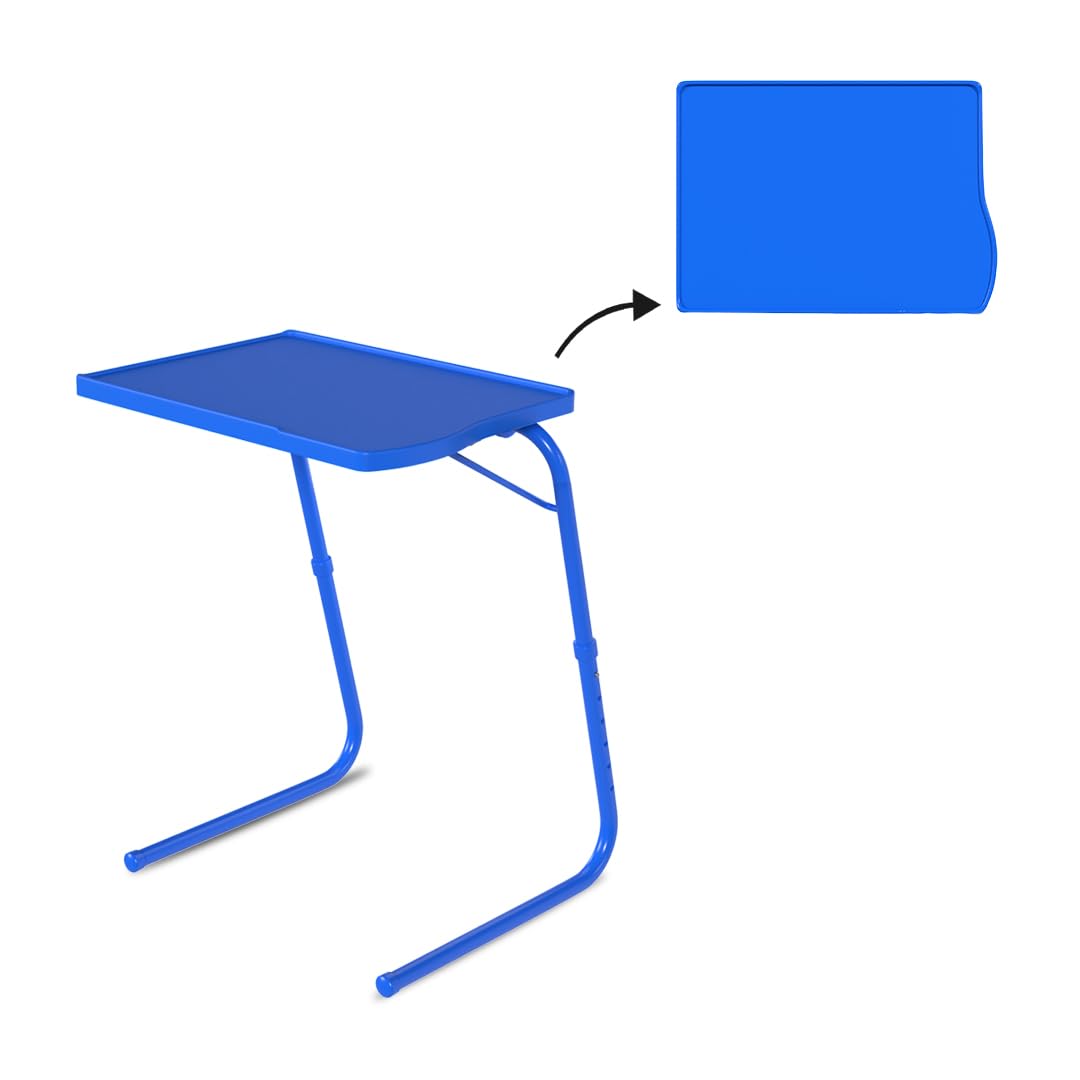 TABLE MAGIC – Multipurpose Height Adjustable Laptop Table Mat Finish, Lapdesk Work from Home & Study Desk Picnic Outdoor Tv Tray Folding Table (TABLE MAGIC Sapphire Blue, Large)