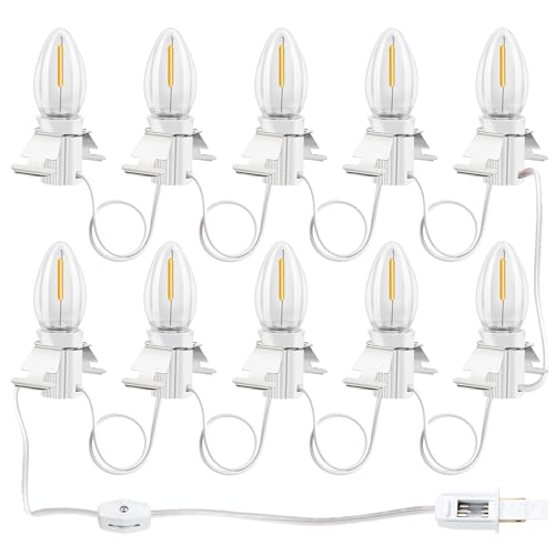 Christmas Village Lights with 10 Led Light Snow Village Light C7 with Clips