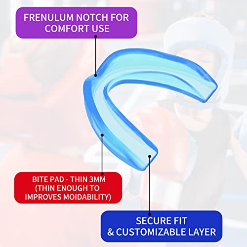 5 Pieces Sports Mouth Guards Adults And Junior Mouth Guard Sports Mouthguard Athletic Mouth Gum Guards For Boxing Basketball Football Hockey Karate (Blue) #TOP5