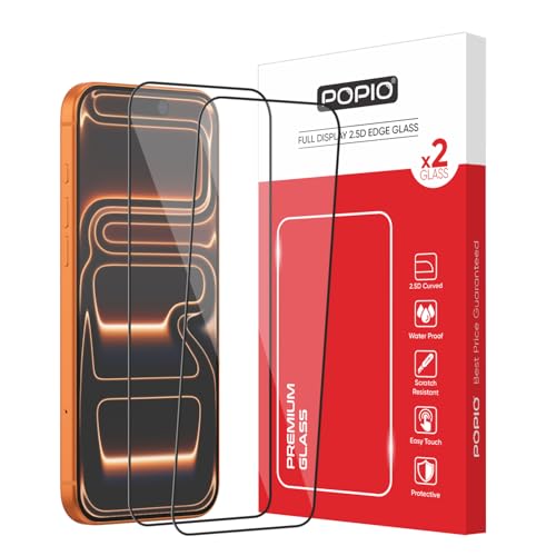 Image of POPIO Xtreme Series Pack of 2 Military-Grade Gorilla Tempered Glass for iPhone 16 Pro Max / 17 Pro Max | 9H Hardness, Edge-to-Edge Coverage, Anti-Scratch