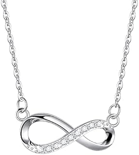 Viwind Necklaces for Women 925 Sterling Silver Infinity Pendant Necklace Jewellery Gifts for Mum Her Wife Girlfriend Anniversary Birthday Mothers Day Christmas Valentines