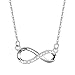 VIWIND Collana da donna dell'infinito in argento Sterling 925 con zirconi cubici scintillanti alla moda con fiocco , regalo con confezione regalo,per Lei Mamma Moglie Fidanzata Compleanno Anniversario