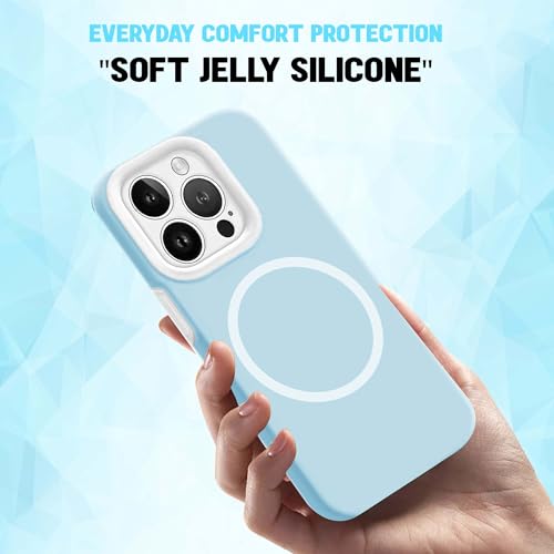 Image of Kratos Soft Silicone Case Cover Compatible with iPhone 15 Pro - Everyday Comfort Protection, Wireless Magnetic Charging Case with Raised Edge Camera & Screen Protection, Shock-Resistant Design