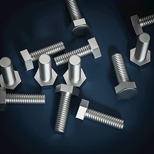 Image of 1 /4-20 x 1-1 /4 inch (5 /8 to 5 inch Optional) Hex Head Screw Bolt, Stainless Steel 18-8(304), Fully Threaded,15pcs