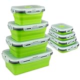 Guyuyii Collapsible Food Storage Containers - 4-Pack Silicone Food Storage Containers with Lids - Microwave, Dishwasher and Freezer Safe - Perfect for Camping, Picnics, and RV Living