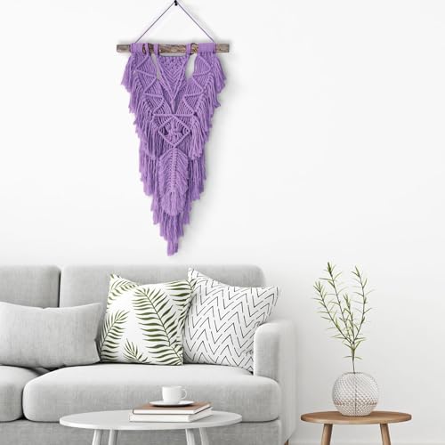 Image of ZUEXT Macrame Cord, Light Violet, 5mm x 328yds Cotton String Macrame Yarn