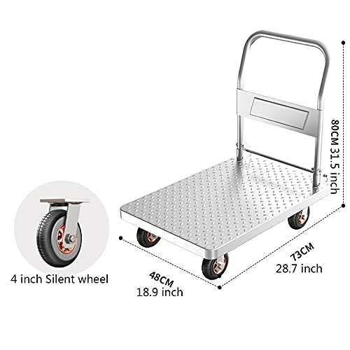 Carretilla de plataforma plegable con ruedas giratorias miniatura 2