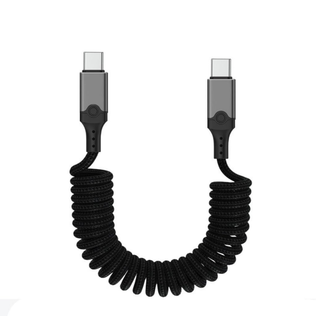 USB5 Tipo C Maschio a Maschio Cavo a Molla 240W Caricabatterie 80Gbps Linea Dati Uscita 16K per Dispositivi di Tipo C