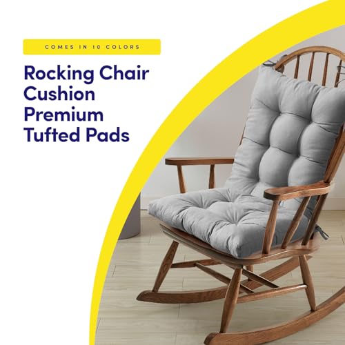 Rocking Chair Cushion Premium Pads Non Skid Slip Backed Set of Upper and Lower with Ties