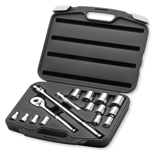 Image of Pro-Grade 16-Piece 1 /2-Inch Drive SAE Mechanics Tool Set, 19404