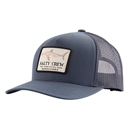 Image of Salty Crew Shark Logo Retro Trucker Hat - Unisex Adjustable Baseball Hat for Adults - Premium Cotton