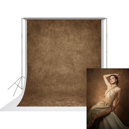 UrcTepics 8×10 ft Brown Fabric Photo Backdrops, Classic Abstract Texture Backdrop for Headshots and Portraits, Vintage Photography Background for Studio and Events.