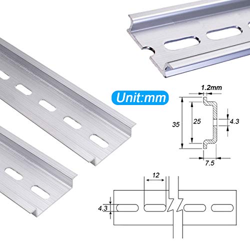 mxuteuk 6pcs aluminum din rails4 inches long35mm wide75mm high din rail with rohs for hardware components mounting