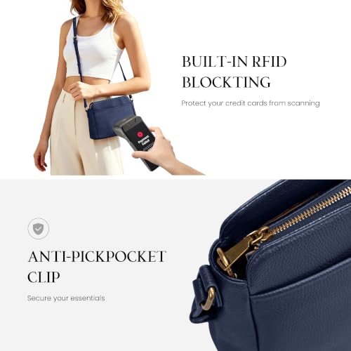 Image of befen Anti-theft Crossbody Bag for Women Genuine Leather, Small Cross Body Shoulder Handbags with RFID Card Slots