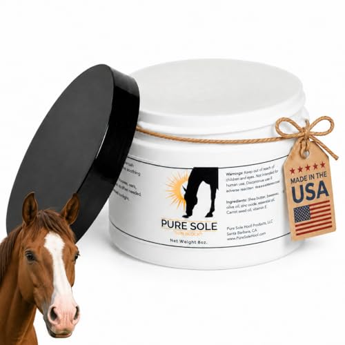 Horse Sunscreen for White Noses Pure Sole Sun Block Cream for Sensitive Pink Horse Skin | Non-Nano Zinc Oxide & Moisturizing Natural SPF Ingredients 8 oz