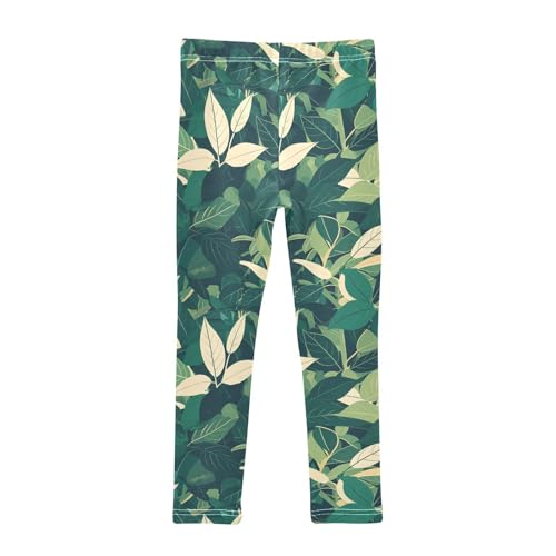 KLL Tropical Greens Leaves Toddler Girls' Cotton Leggings Fashion Full Length Sweatpants Sports2