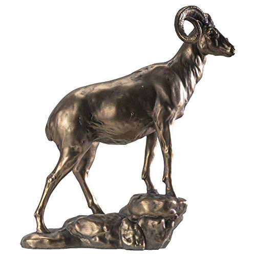 Summit Collection 10 Inch Length Bighorn Mountain Ram Sheep Figurine Statue Bronze Painted Cold Cast Resin Decorative Wildlife Sculpture Home Decor #TOP1