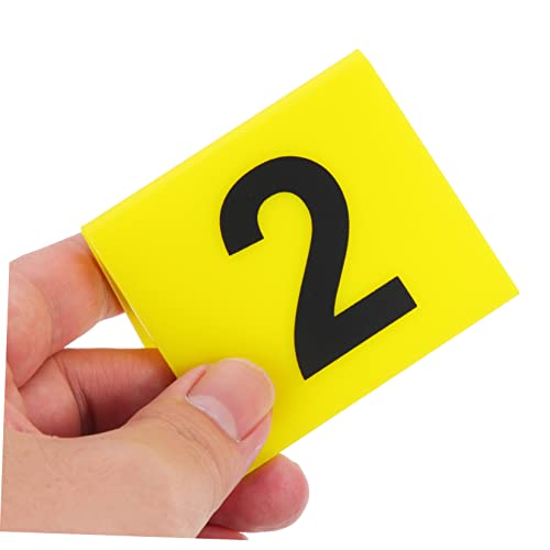 STOBOK Evidence Yellow Markers 10pcs Signage Yellow Acrylic Number Crime Scene Markers Evidence Markers, 6.3X5.5X0.2CM - Image 4