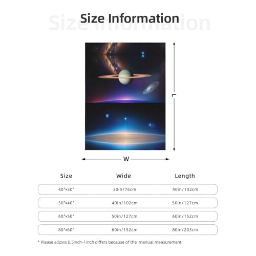 Couverture Cosmic Saturn 203x152 cm pour lit et canapé
