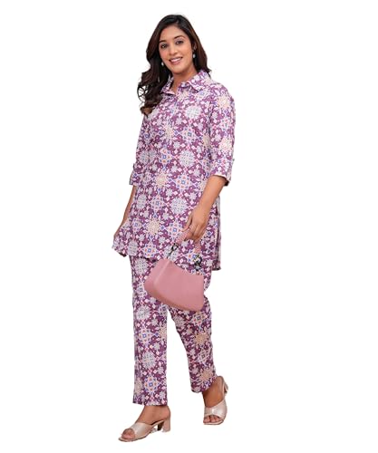 Image of Nevisha Style Printed Cotton Co-ord Set For Women's | Kurta With Pant Set For Women's | Cotton Co-ord Set For Women's