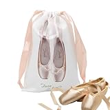 Schuhbeutel – Satin-Tanzschuhbeutel Mit Kordelzug | Leichte Organizer- Aus Satin | 7,09 X 11,02 Zoll Staubdichtes Ballettzubehör | Für Reisen, Fitnessstudio, Backstage, Champagnerblau, Leuchtend