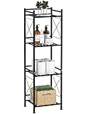 TZAMLI 4 Tier Shelving Unit, Free-Standing Bathroom Storage Shelves, Metal Heavy Duty Storage Rack S