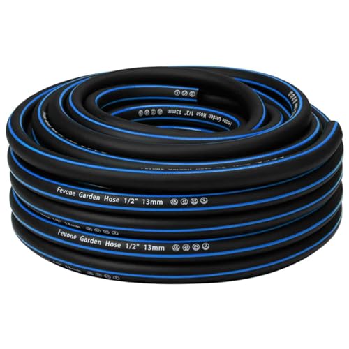 Fevone Gartenschlauch 20m 1/2 Zoll (13mm) Schlauchrohre für Garten 4ly 25 Bar Hochbelastbar Tragbar Außen Kompressor Schlauchleitung Flexibel Robust Gurtbar Knickschutz Schwarz/Blau