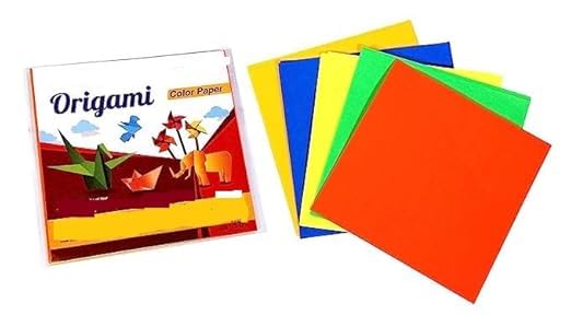 Freedy 5.5 x 5.5 Neon Origami Paper Pack of 100 Sheets (10 sheet x 10 color)Fluorescent Color Both Side Coloured For Origami, Scrapbooking, Project Work(O)