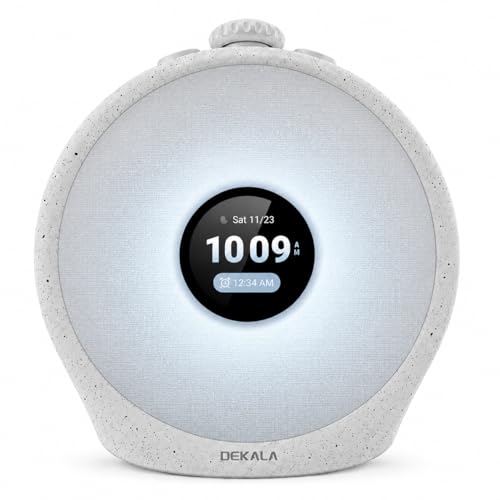 Image of DEKALA Sunrise Alarm Clock for Heavy Sleepers with Pulse Wake, Sunset Sound Machine with Breathing Ambient Light, Loud Alarm for Bedrooms, Wake Up Light, Digital Color Display & 7 Themes, No App