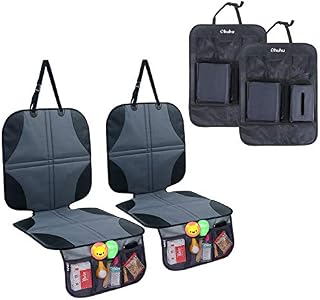 Ohuhu 4 Packs Baby Child Car Seat Protectors and Kick Mat Car Back