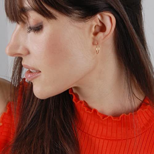 Thin Hoop Earrings for Women - Hypoallergenic Lightweight Wire Threader Loop Drop Dangles - Safe for Sensitive Ears - Plated in 925 Sterling Silver or 18K Gold2