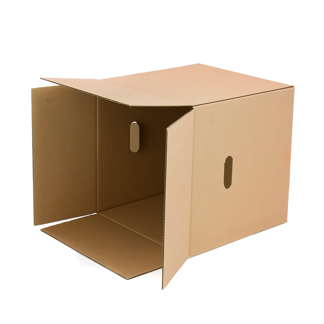 Confezione da 10 scatole di cartone Trasporti, scatola con manici per una facile manipolazione, dimensioni 40x40x40 cm, scatola cartone ultra resistente, 100% ecologico