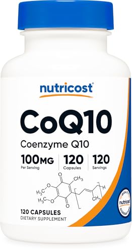 Nutricost CoQ10 100mg, 120 Vegetarian Capsules, 120 Servings - High Absorption, Vegetarian, Non-GMO,...