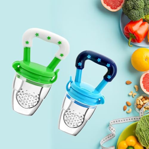 Image of Safe-O-Kid (Pack of 2) Baby Fruit Nibbler /Pacifier - BPA-Free, 100% Pure Silicone, Teether for Baby | Soft Pacifier & Teether for Infants, Assorted