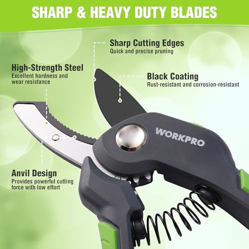 Tijeras de podar WORKPRO 8.5 pulgadas de acero miniatura 3