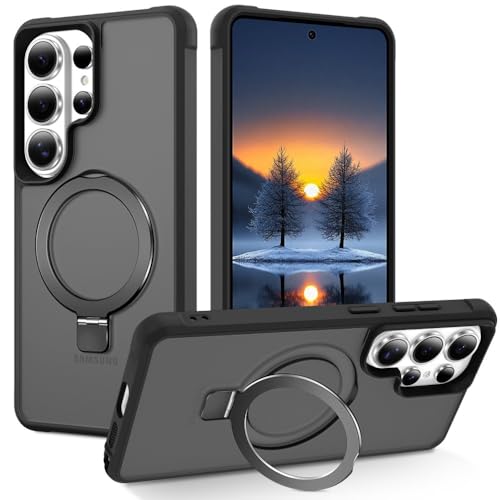 Coque Samsung S25 rigide avec anneau rotatif 360 pour support vidéo