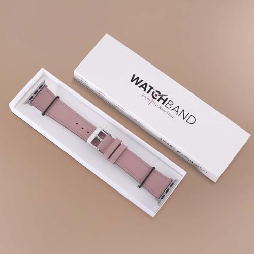 Genuine Leather Band Compatible with Apple Watch Bands for Women Men 49mm 46mm 45mm 44mm 42mm 41mm 40mm 38mm, Soft Leather Replacement Strap for iWatch Ultra/SE/Series 11 10 9 8 7 6 5 4 3 2 1