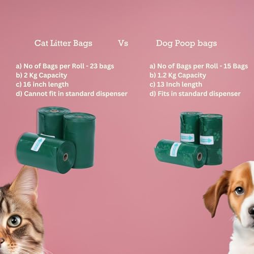 Image of Dogz & Dudez Cat Litter Disposal Bags - 60 Leakproof Odour-Control Bags (3 Rolls of 20) - 9 inch x 16 inch Extra-Thick Waste Bags for Litter Cleanup