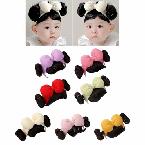 Baby Wigs Hairband Children Bowknot Headband Bangs Hair Accessories Fringe Hair Extension Headpiece Headdress Headwear Baby Wig Headband2