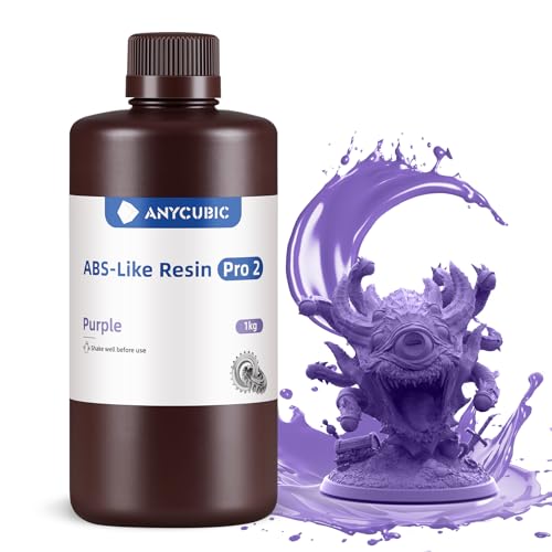 Image of ANYCUBIC ABS-Like Resin Pro 2, Upgraded 8K 3D Printer Resin with Enhanced Strength and Toughness, High Precision, Low Odor, Wide Compatibility for All LCD Resin 3D Printers (Purple, 1kg)