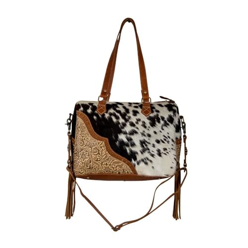 Myra Bags Laredo Cowhide Purse - Concealed Carry Cow Print Purse for Women, Western Purses, Western Gifts, Crossbody Purse4