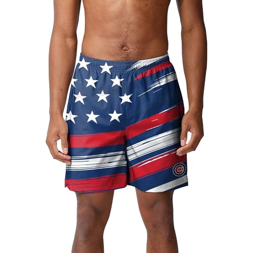 FOCO MLB Chicago Cubs Americana Traditional Swim Trunks - Mens