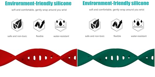 Image of ACM Pack of 2 Watch Strap Silicone Belt 20mm compatible with Inbase Urban Lyf M Smartwatch Casual Classic Band (Red /Green)