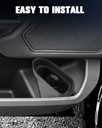 Image of Silicone Car Trash Bin for Door 2026 F150 XLT Car Door Trashcan Trash Holder for 2022-2026 Ford F150 Lightning Accessories (Pro /XLT) Driver & Passenger Side Door Bin Door Pocket Flexible Convenient