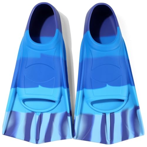 Image of Kids Swim Fins,Short Swim Training Flippers for Lap Swimming Snorkeling for Child Girls Boys Teens XXS
