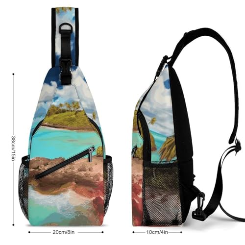 Sunflower Floral Sling Bag for Men Women - Adjustable Crossbody Chest Backpack, 15" Travel Hiking Fanny Pack2